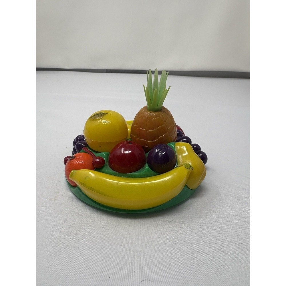 Fruit Salad Pineapple Plate Vintage GABY 1958 Hard Plastic Salt & Pepper Shakers